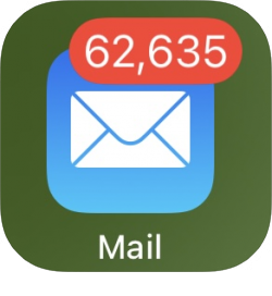 Badge de notification de l'application de messagerie