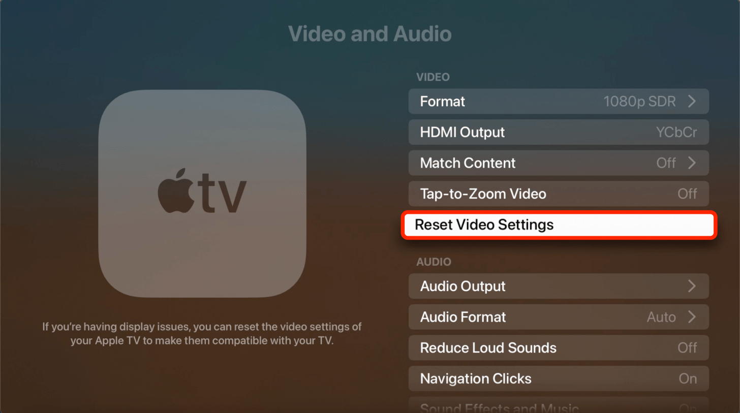 Si vous rencontrez toujours des problèmes de synchronisation audio et vidéo, appuyez sur Réinitialiser les paramètres vidéo dans les paramètres vidéo et audio.