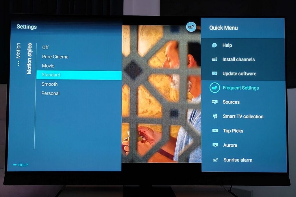 Menu mouvement Philips 55OLED907
