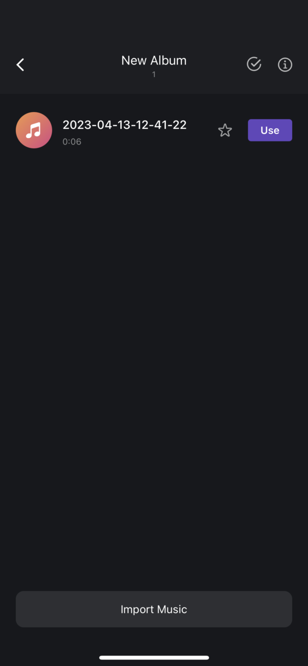 utilisez le bouton &agrave; c&ocirc;t&eacute; du fichier audio import&eacute;