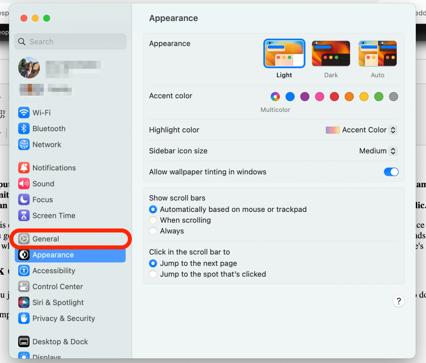 cliquez sur général comment changer le nom du macbook
