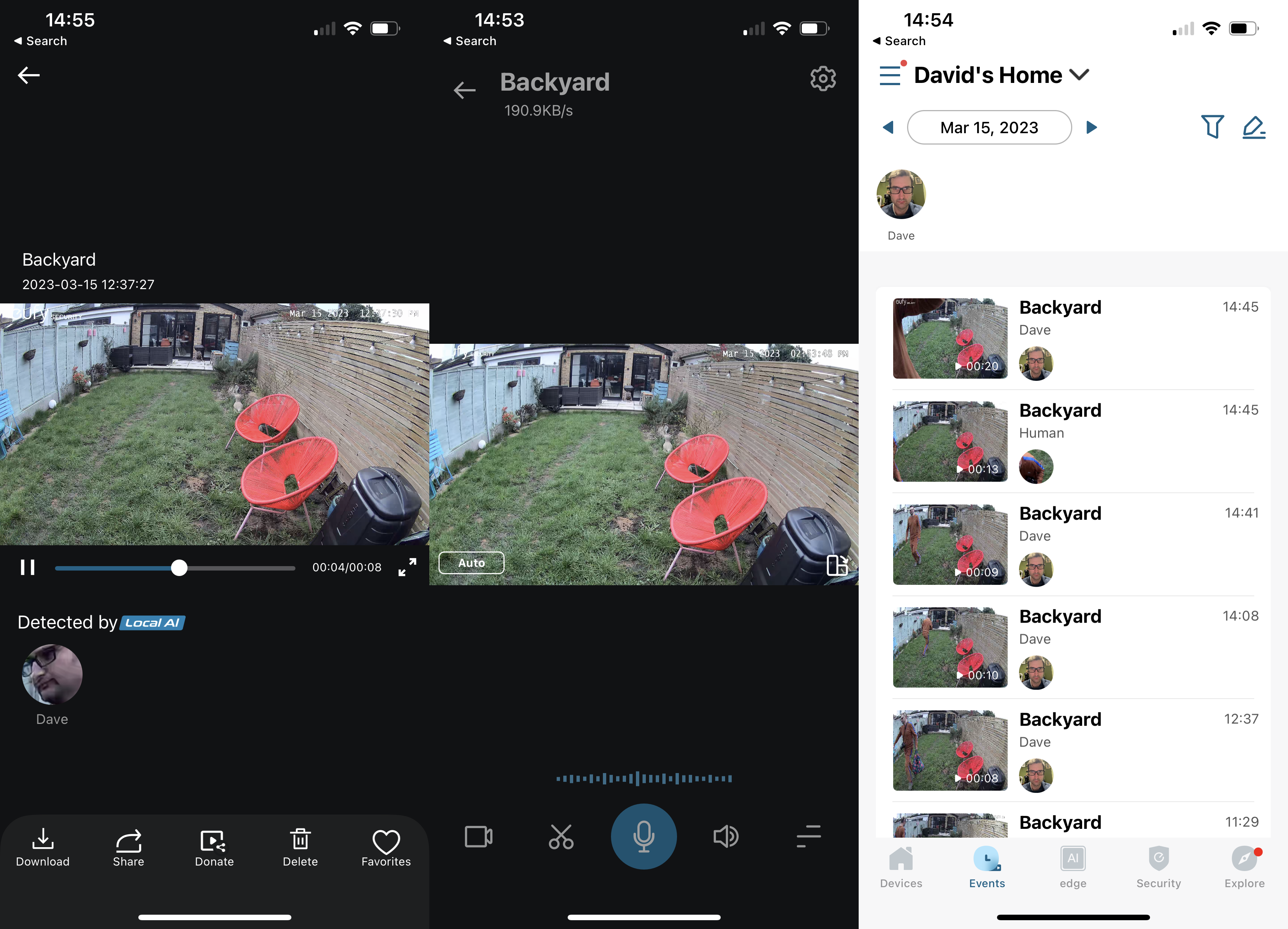 Enregistrements de l'application Eufy S330 eufyCam