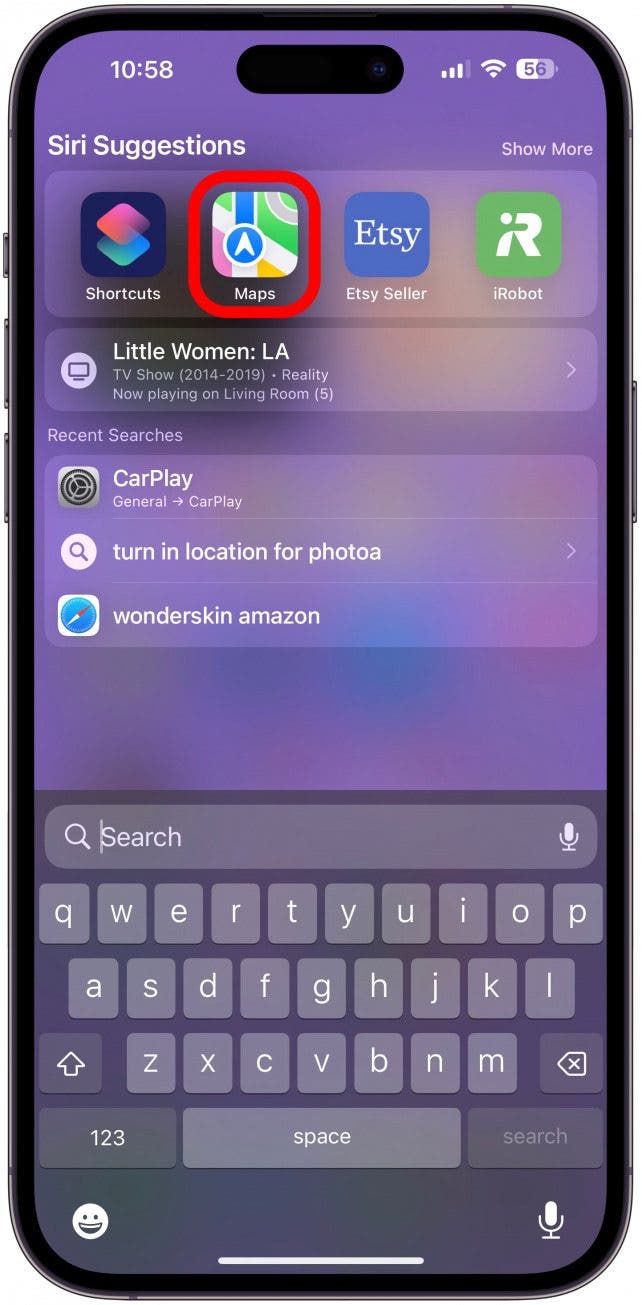 Ouvrez l'application Cartes.