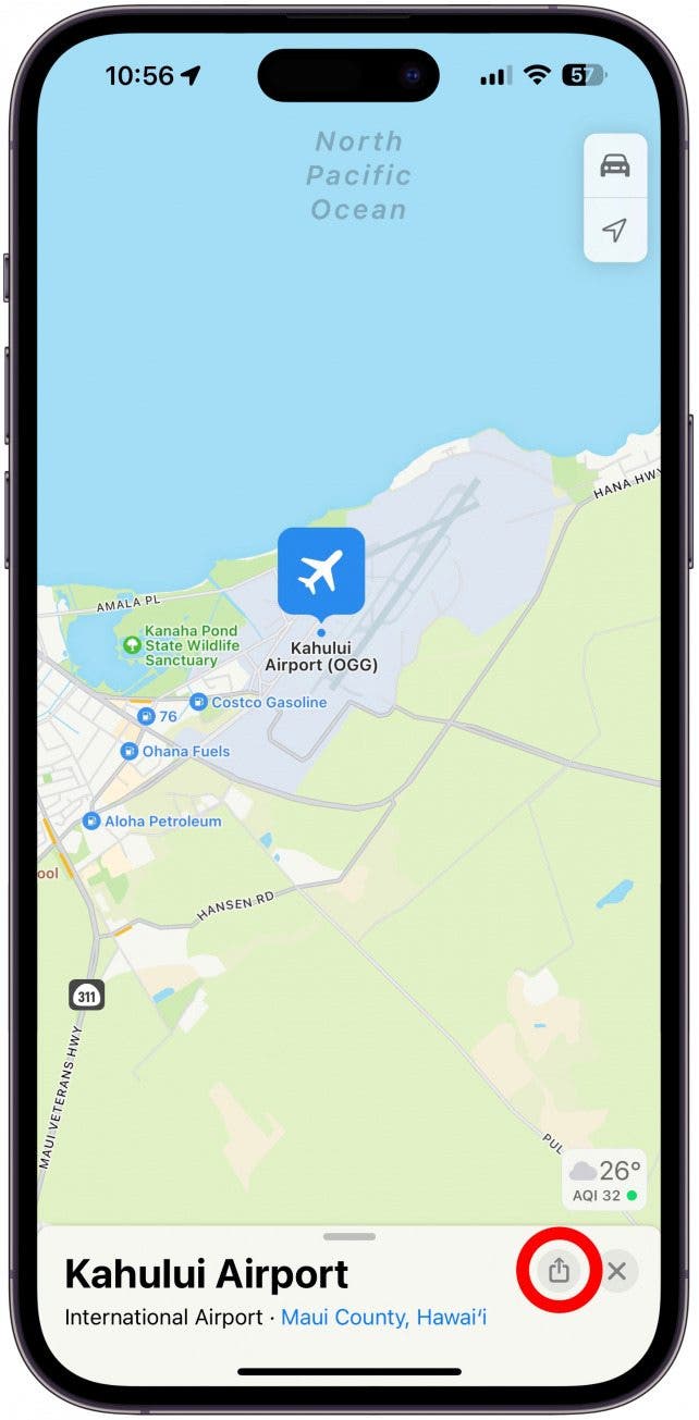 appuyez sur l'icône de partage.