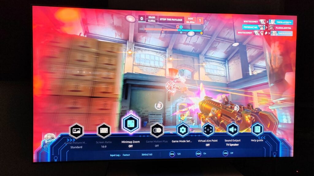 Interface utilisateur du jeu Samsung QN85C