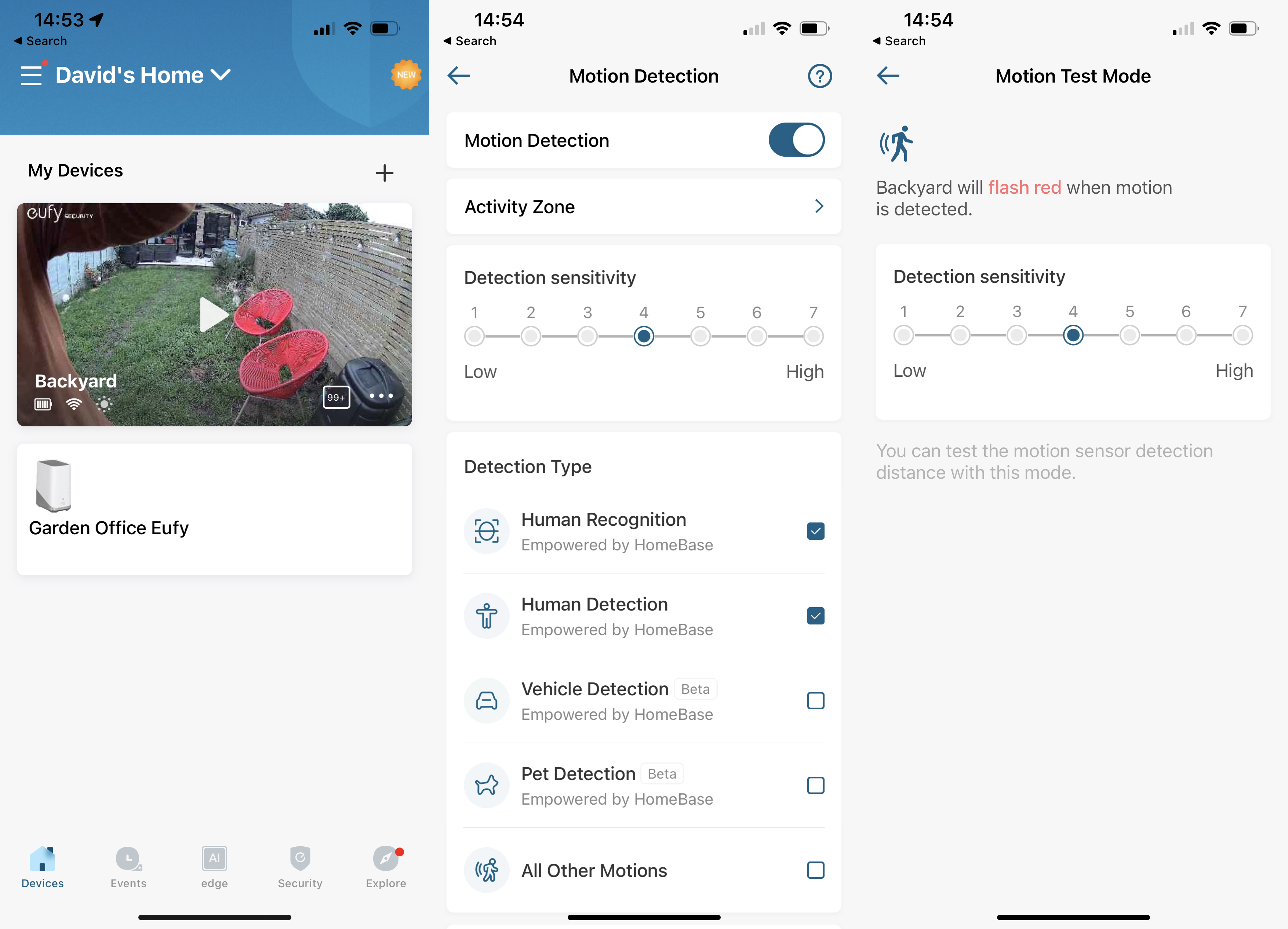 Détection de mouvement de l'application Eufy S330 eufyCam
