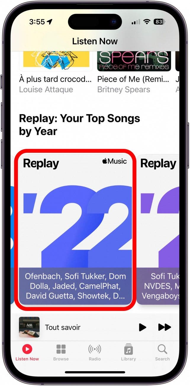 appuyez sur une option de relecture Apple appuyez sur une option de relecture Apple