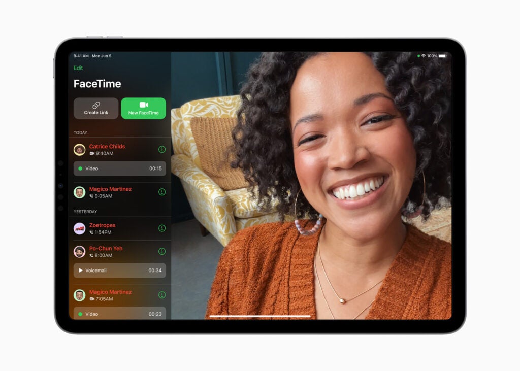 iPadOS 17 FaceTime