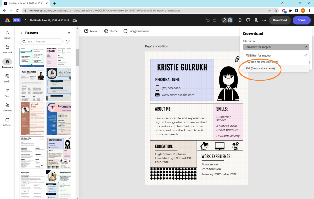 Comment créer un PDF dans Adobe Express