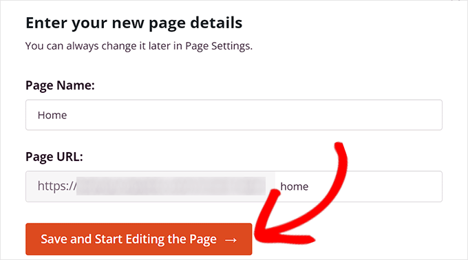 Entrez les détails de votre page Entrez les détails de votre page