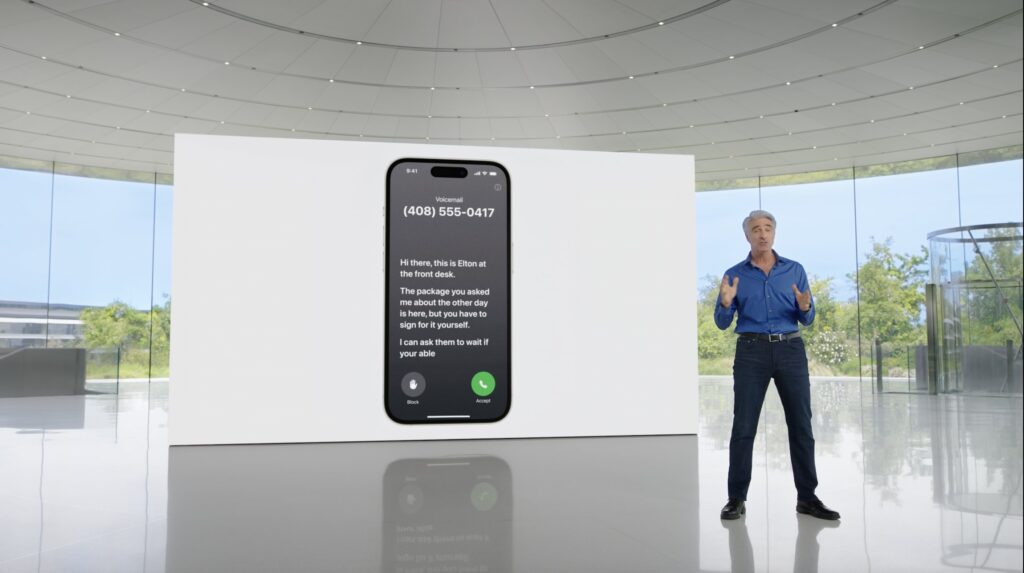 Messagerie vocale en direct Apple iOS 17