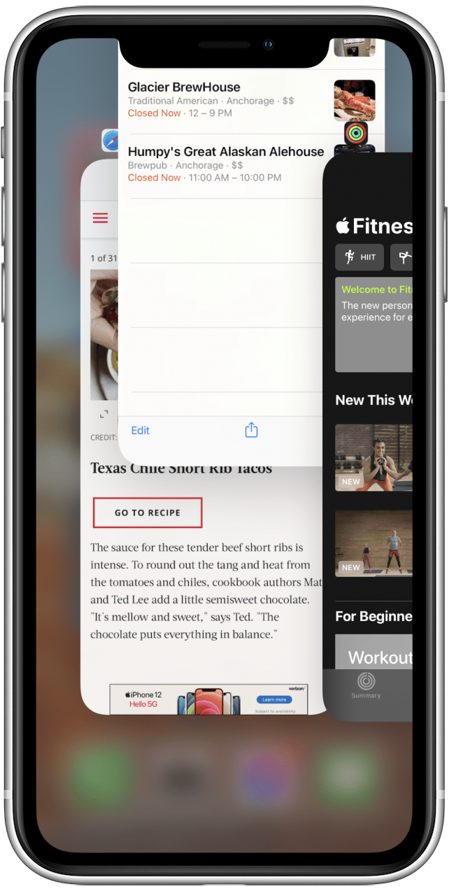 L'application disparaîtra du haut de l'iPhone