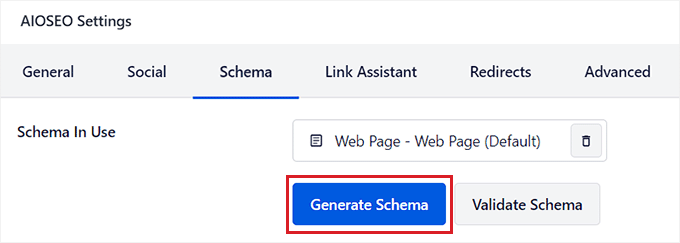 Cliquez sur le bouton Générer le schéma Cliquez sur le bouton Générer le schéma