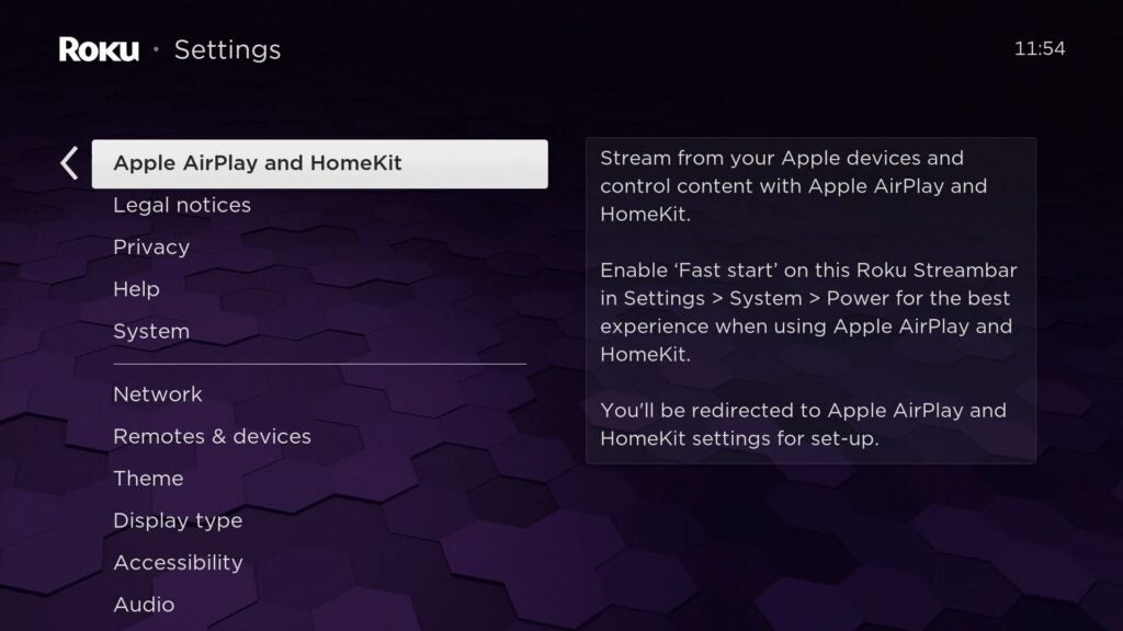 Roku Streambar Airplay Homekit