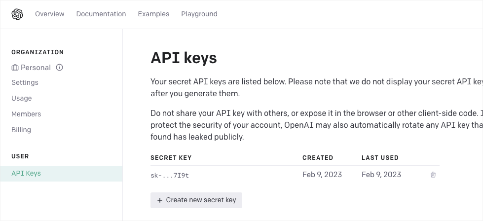 Clés API OpenAI Clés API OpenAI