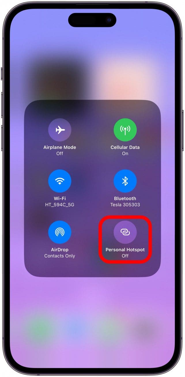 Activez le point d'accès de votre iPhone (ou d'un autre appareil).