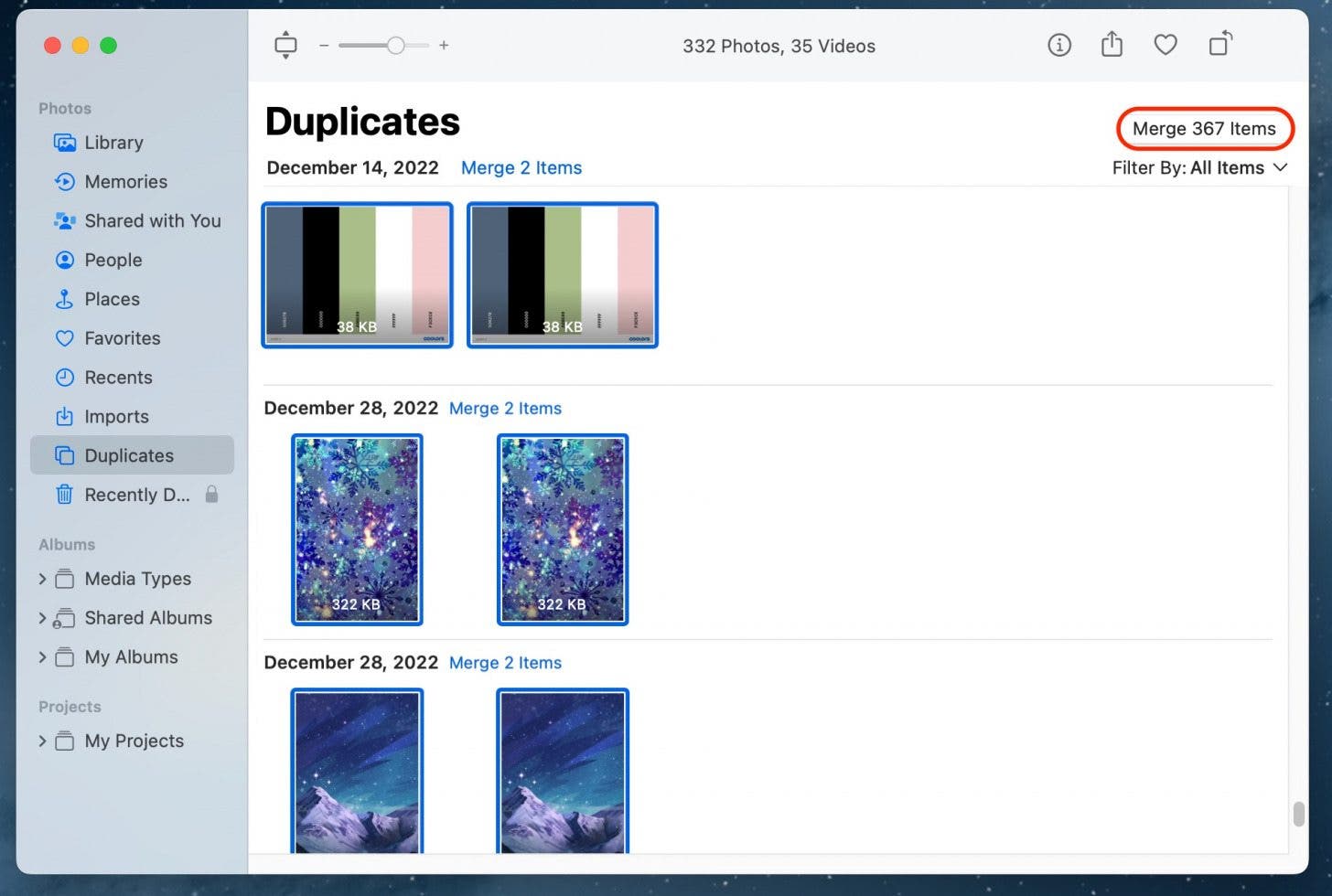 supprimer les photos en double mac