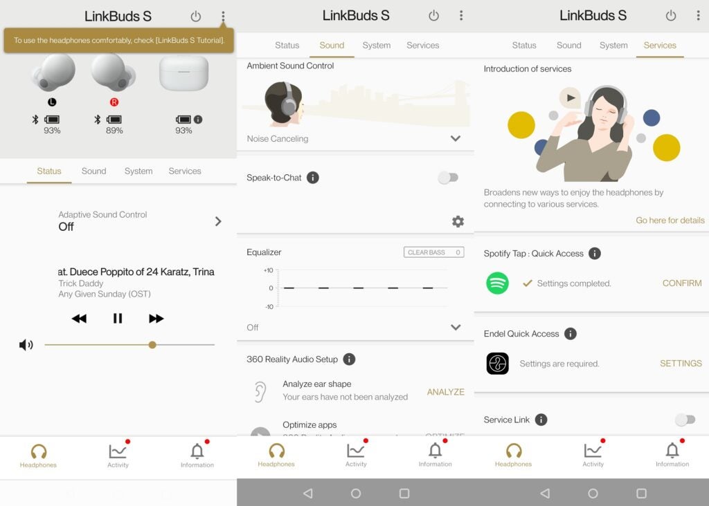 Application pour casque Sony LinkBuds S