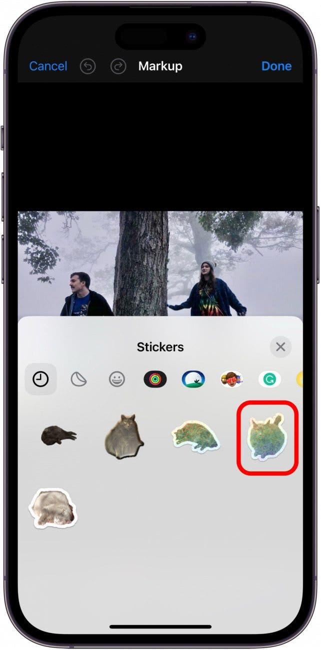 ajouter des autocollants aux photos sur iphone