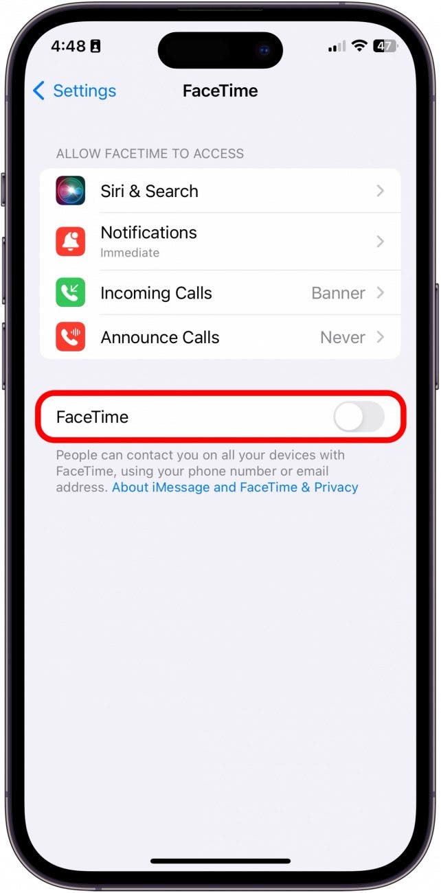 facetime ne fonctionne pas pour certains contacts
