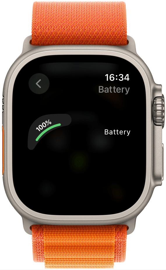 voyez la batterie de votre Apple Watch sur le cadran de votre montre.