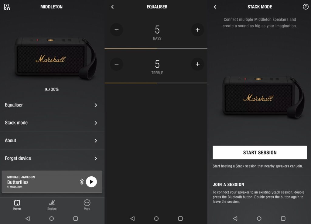 Application Bluetooth Marshall Middleton
