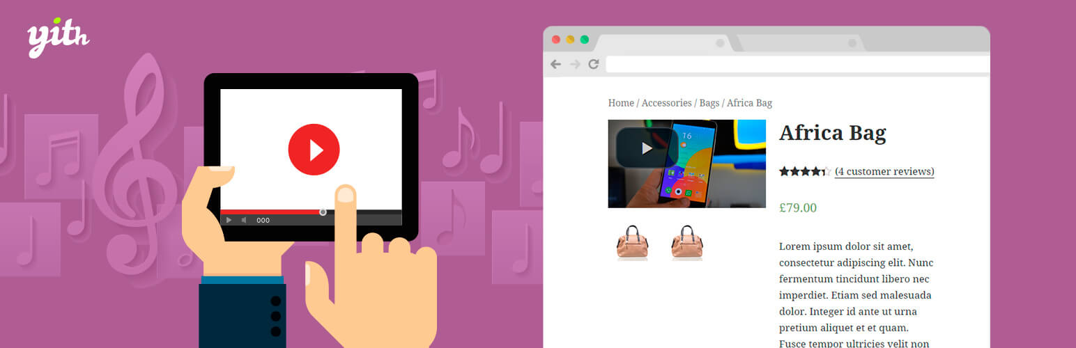 Contenu audio et vidéo en vedette de YITH WooCommerce