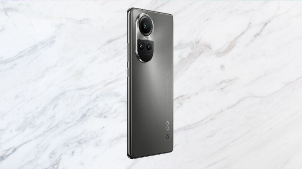 Oppo Reno 10 5G sur fond de marbre