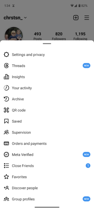 publications enregistrées sur Instagram