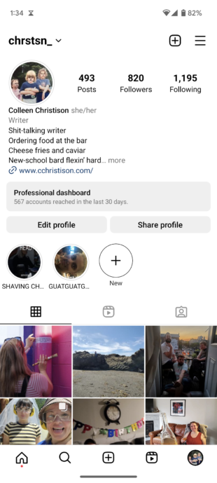 icône de hamburger sur le profil