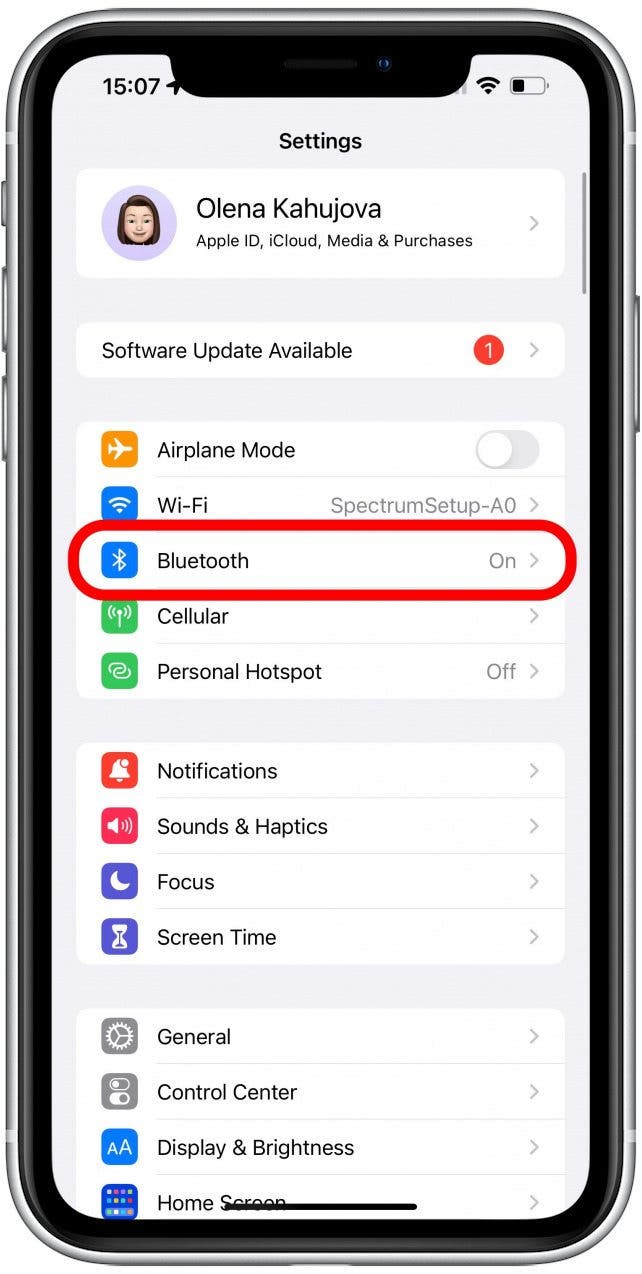 Appuyez sur Bluetooth - comment réinitialiser les Air Pods
