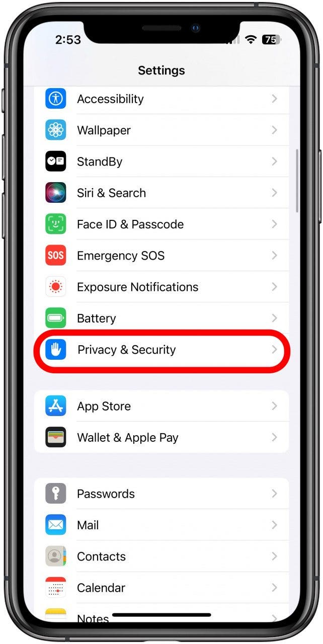contrôle de sécurité iOS