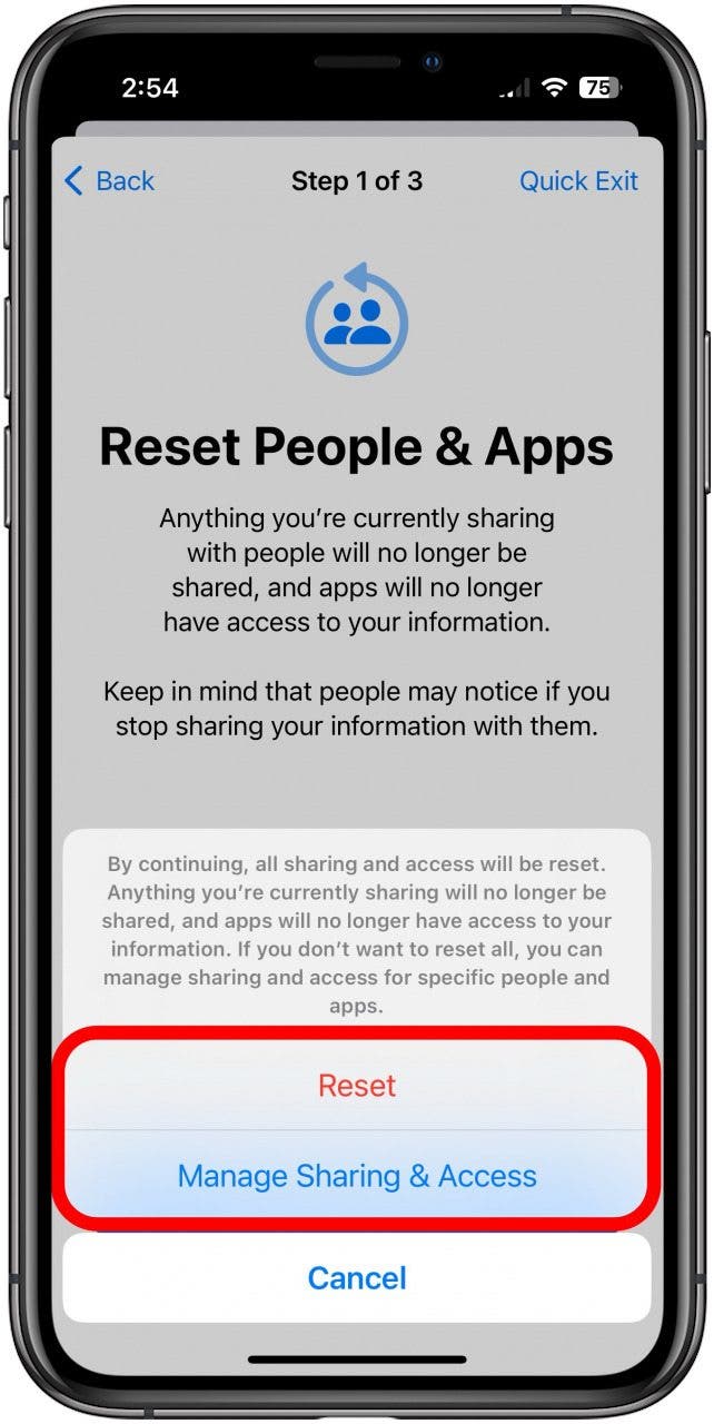 contrôle de sécurité iOS