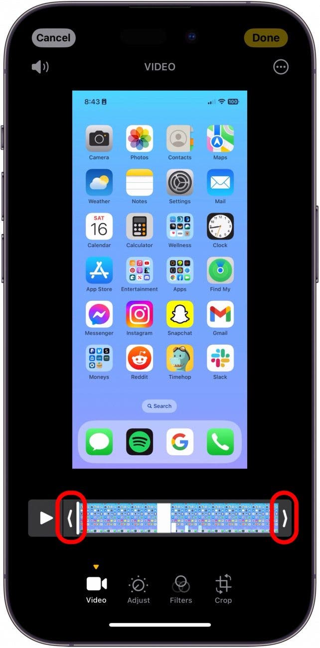 combien de temps peux-tu filtrer un enregistrement sur iPhone