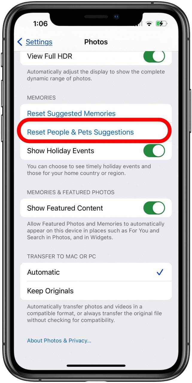 appuyez sur réinitialiser les suggestions de personnes et d'animaux dans les paramètres de l'iPhone et de l'iPad appuyez sur réinitialiser les suggestions de personnes et d'animaux dans les paramètres de l'iPhone et de l'iPad