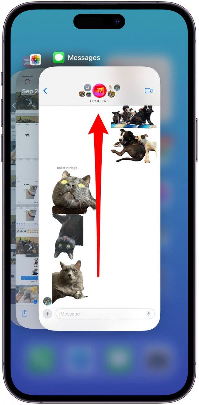 7. Si votre tiroir d'autocollants ne répond pas, quittez l'application et réessayez.