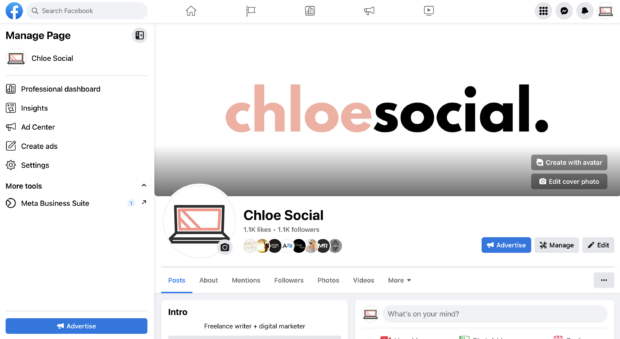 Le back-end de Facebook/Meta Business Suite