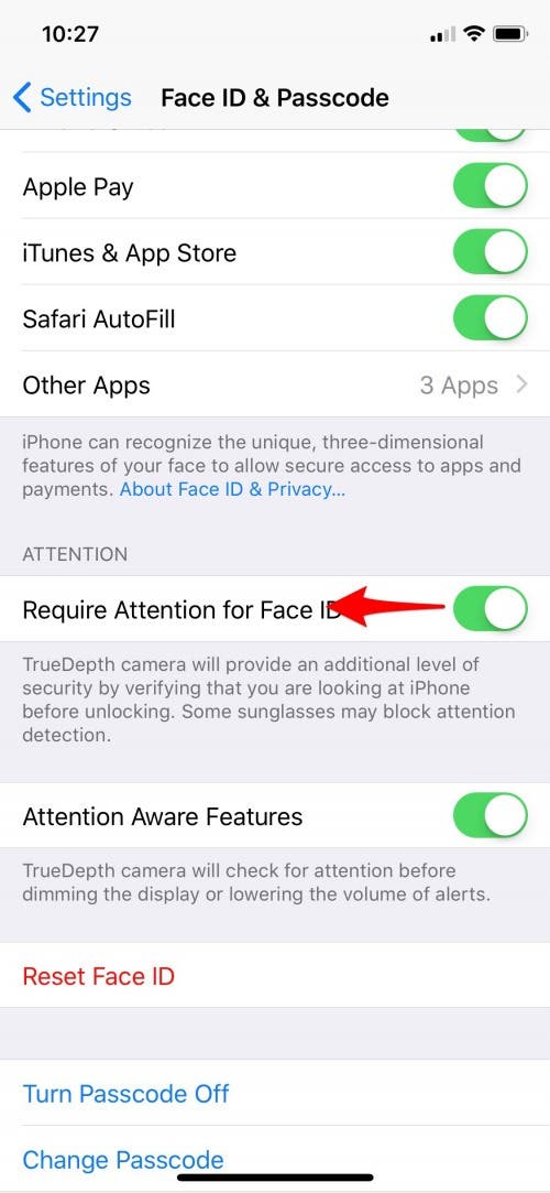 1698148900 885 Rendre Face ID plus rapide en desactivant la demande dattention