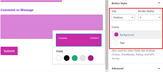 Configurer le style du bouton Configurer le style du bouton