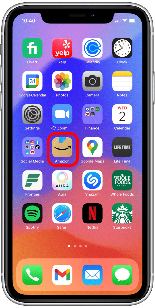 Localisez l'application Amazon