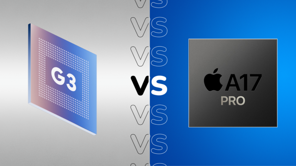 Google Tensor G3 vs Apple A17 Pro quelle puce