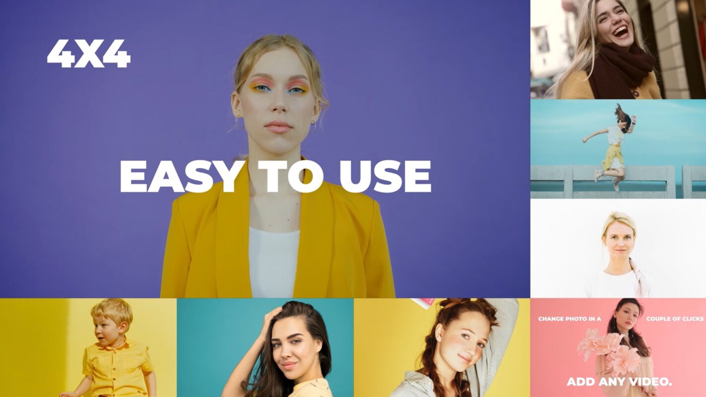 Pack de transitions de grille. Top 10 des modèles de médias sociaux Premiere Pro.