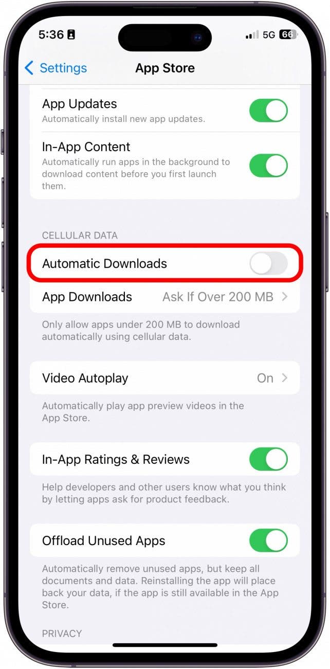 comment autoriser les téléchargements sur les données cellulaires iPhone