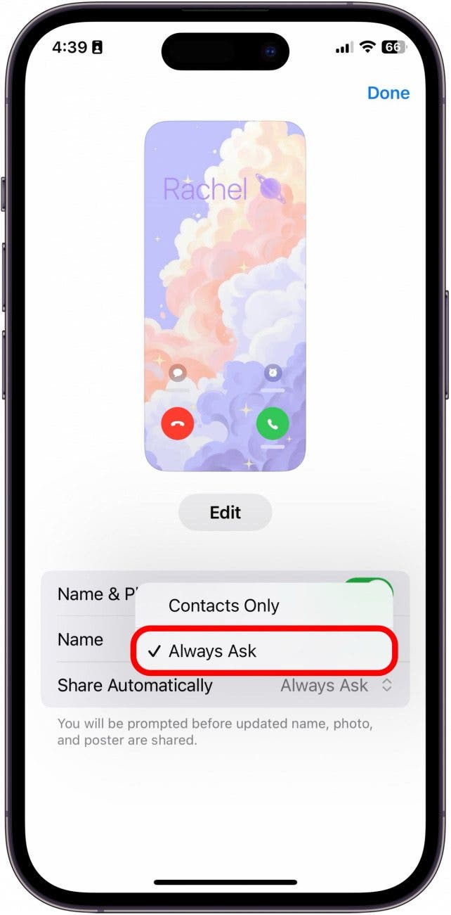 comment partager ma photo de contact sur iphone