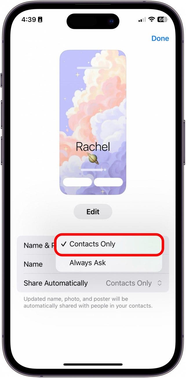 iphone partager contact