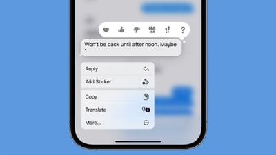 ios 17 2 autocollant de réponse tapback