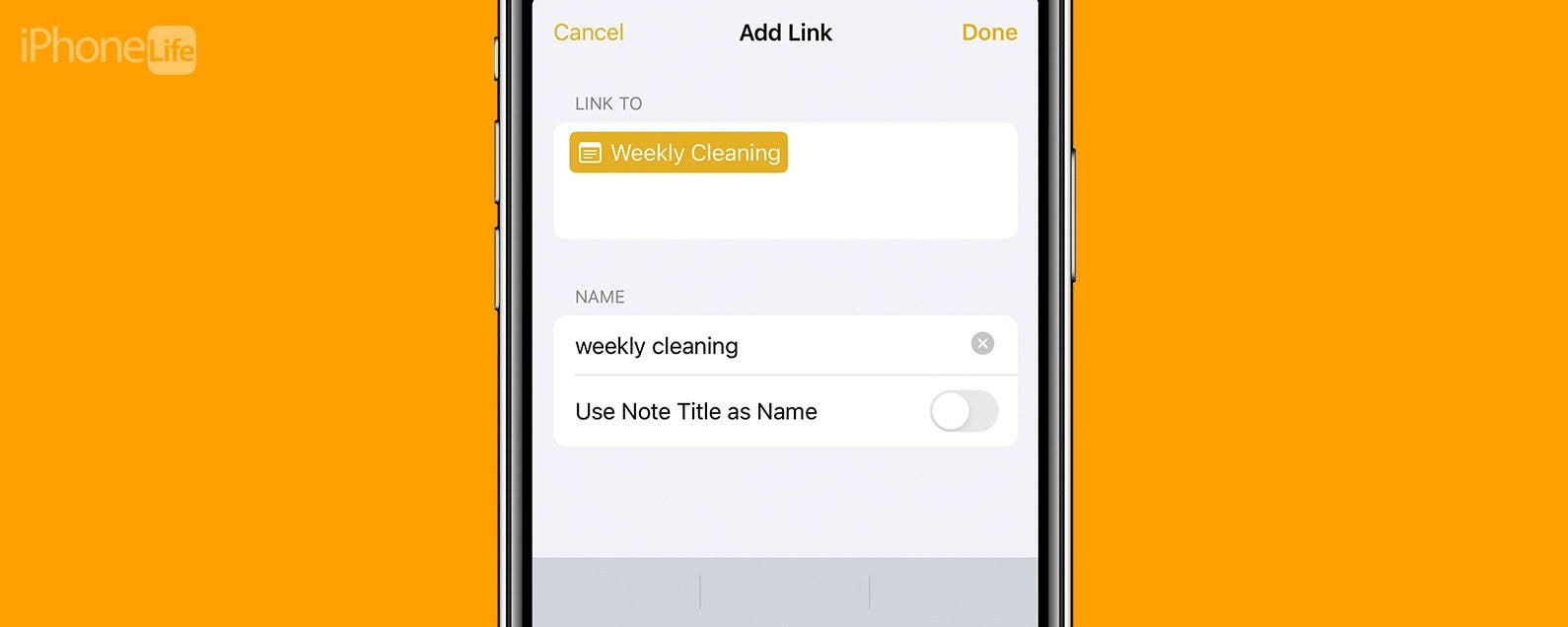 Comment lier des notes ensemble iOS 17