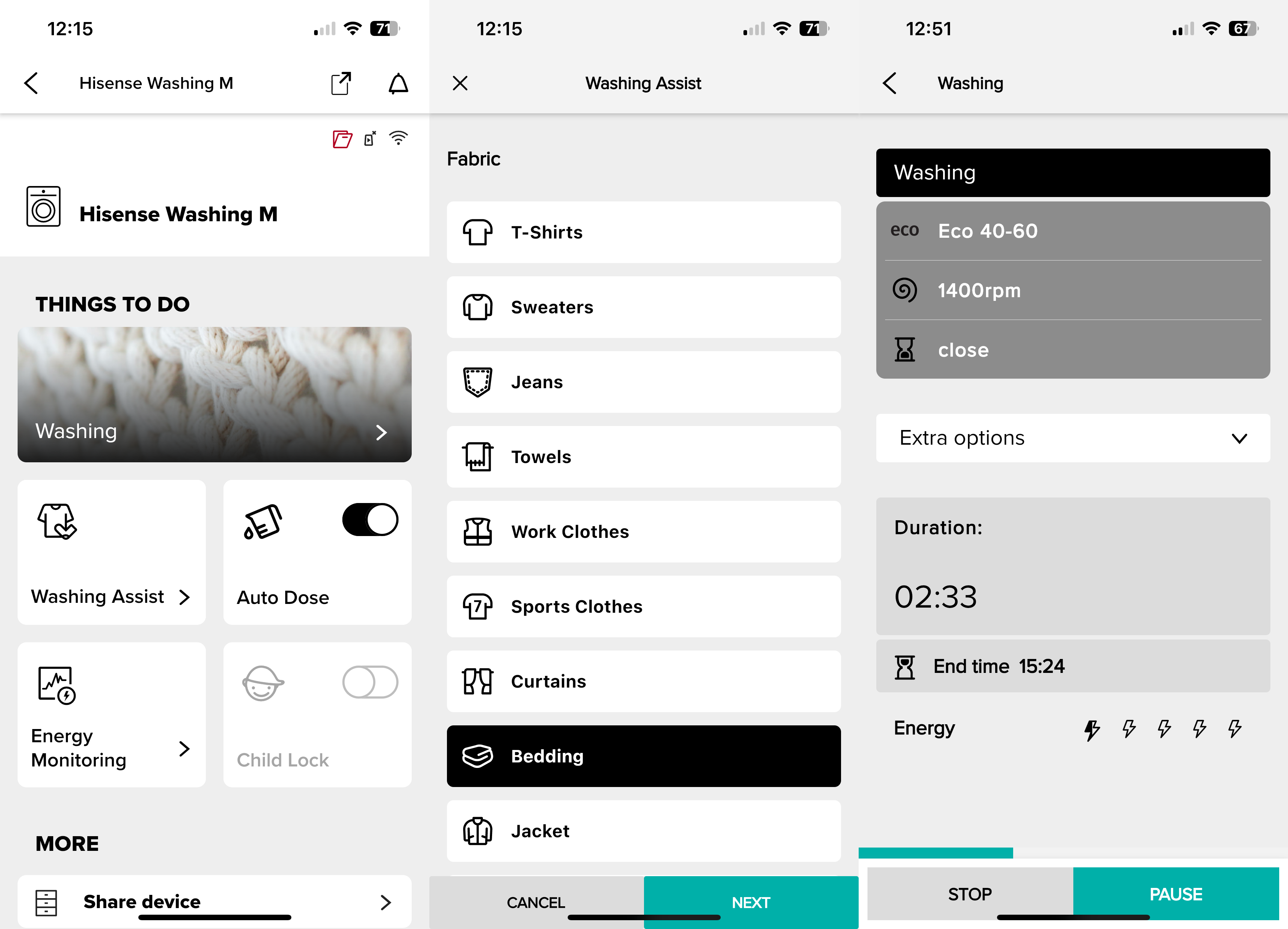 Application Hisense WF5S1045BW
