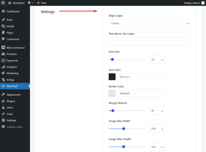 configurations de bordure de couleur de texte de badge de confiance