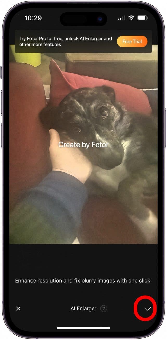 appuyez sur la coche pour enregistrer votre photo sans flou appuyez sur la coche pour enregistrer votre photo sans flou